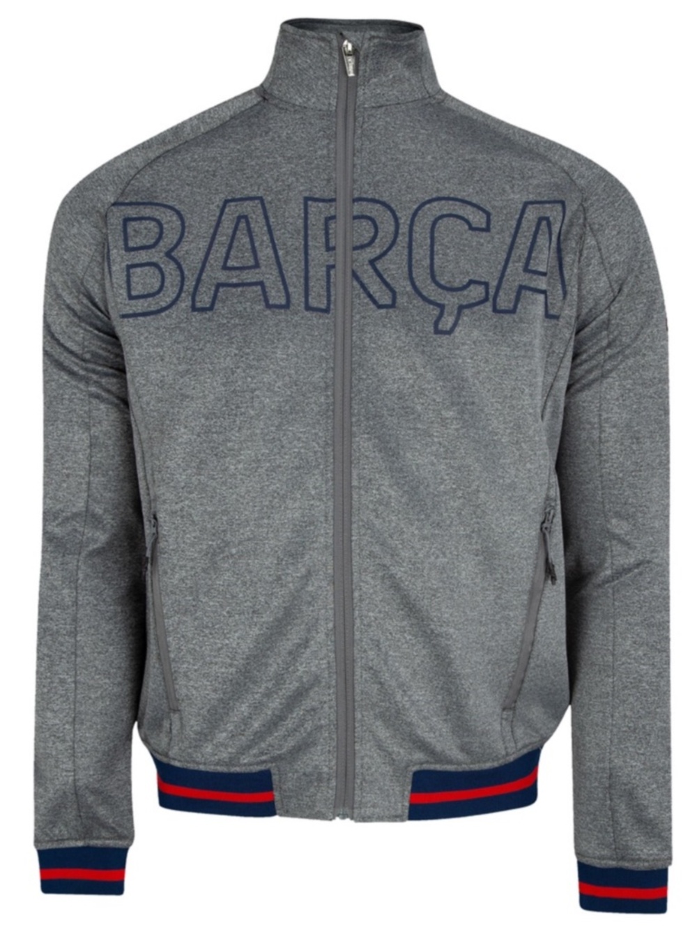 FC Barcelona Men's Full Zip Track Jacket Gray Barça Soccer Sz M